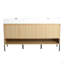 Ensemble de meuble-lavabo 60 po avec double vasque en résine, ensemble d'armoires de rangement modernes 4 portes, bois massif multicouche