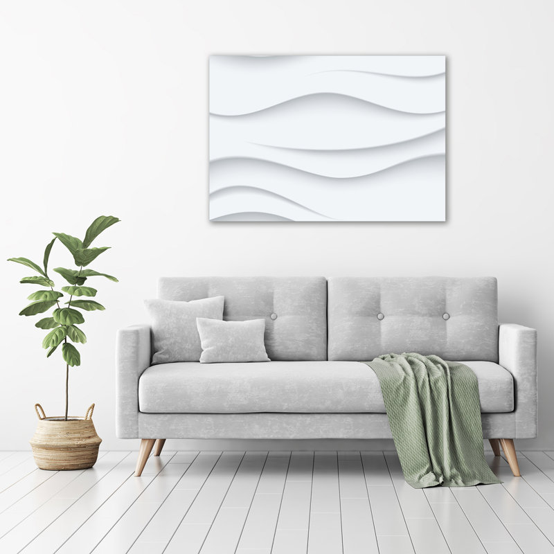 Waves Abstraction - No Frame Print on Glass