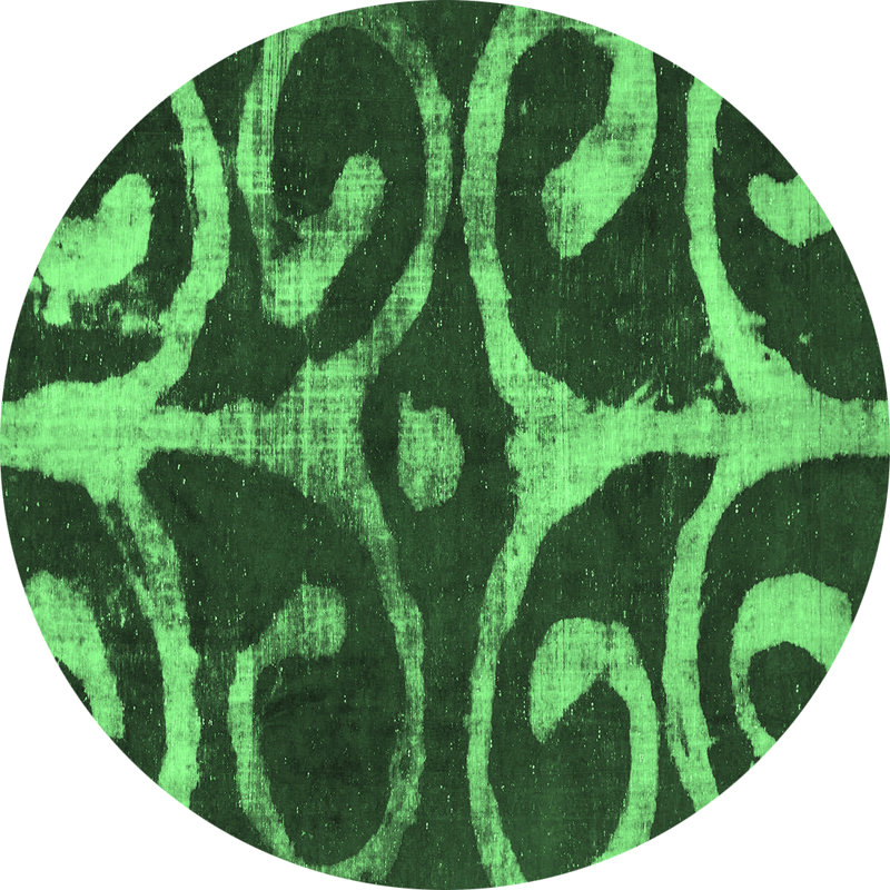 Washable Abstract Indoor Rug, Round 6'