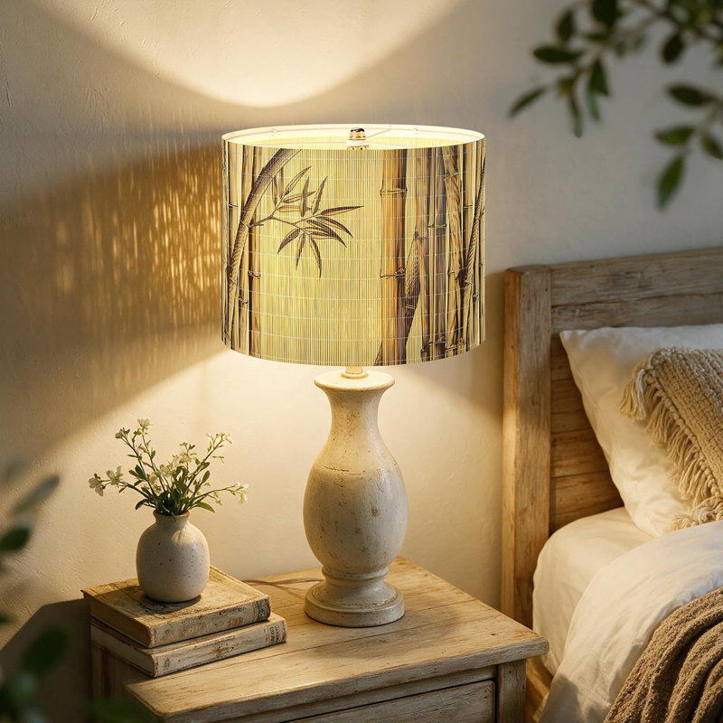 Abat-jour en bambou, 28 x 28 x 22 cm, style bohème, pour lampe de table