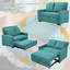 2 Seater Linen Sofa Bed-364745024