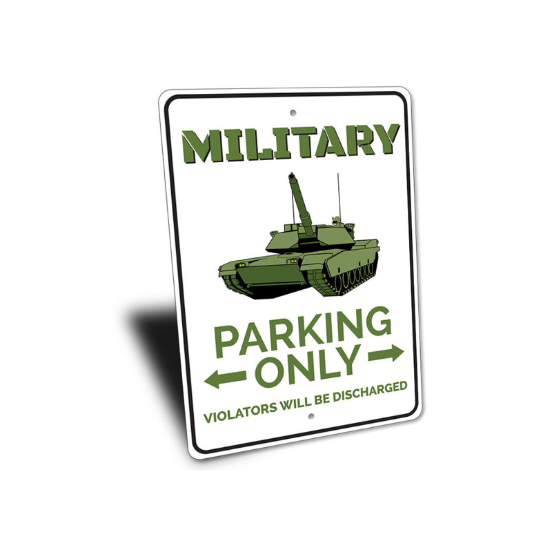 Enseigne militaire en aluminium, H 12 po x l 18 po x P 0,06 po