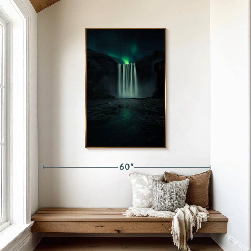 Nuit verte, Cadre flottant doré, 29 po x 43 po