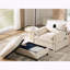 Canapé simple avec repose-pieds de rangement, support de téléphone réglable, double chargeur, poches latérales et coussins d'accoudoirs-394339195
