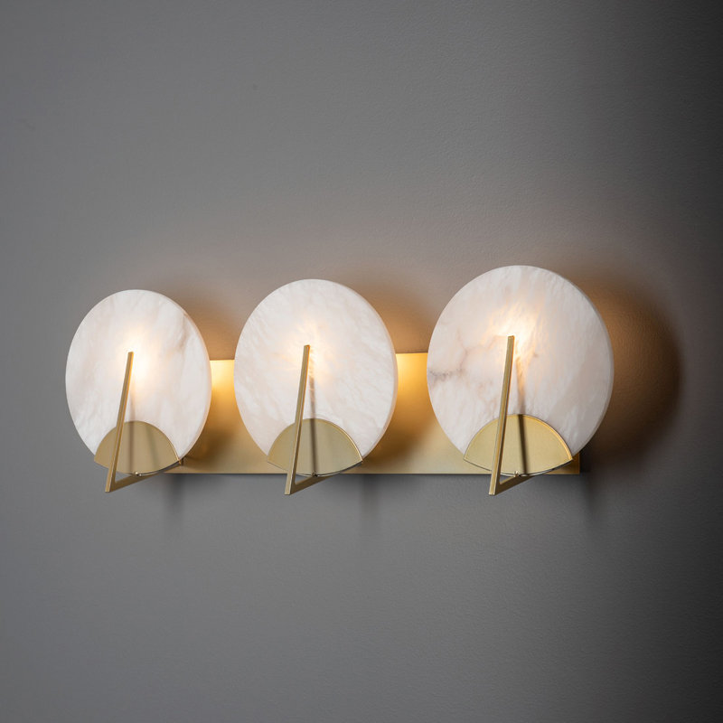 Callisto 3-Light Bath Sconce - Black, Modern Brass