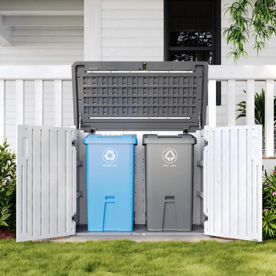 4.5 Ft. W X 2.5 Ft. D  35 Cu.ft  Resin Horizontal  Waterproof Garbage Shed
