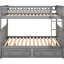 Lit double superposé au dessus avec tiroirs gris - convertible pour la chambre à coucher grise-173286146-173286156