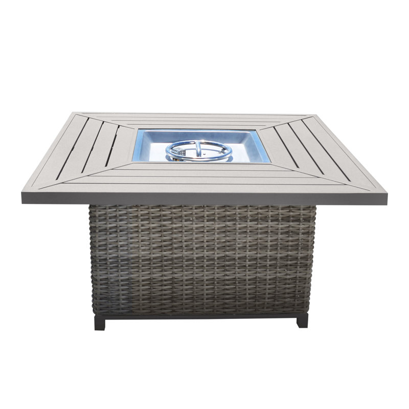 Square Aluminum Propane Fire Pit Table with Hidden Fuel Tank