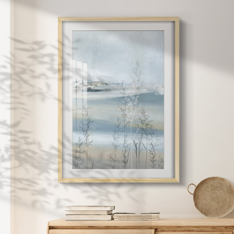 Soft Seagrass -Framed Print, 25.5" H x 17.5" W, White