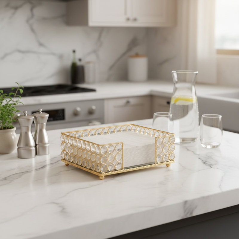 Porte-serviette Servilleta, Gold, H 3 po x l 8 po x P 8 po