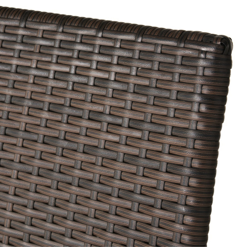 4 chaises d'extérieur empilables - Brun, résine, structure en fer, coussins d'eau, courbés, accessoires de patio 4 empilables, eau, espace