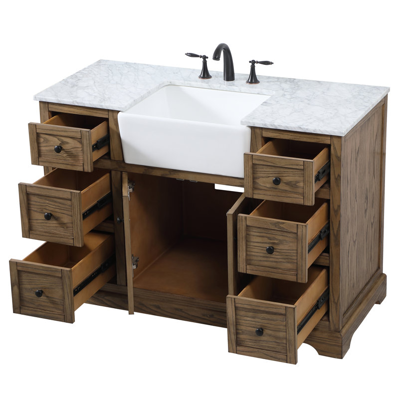 Ensemble de meuble-lavabo simple 48 po Pardue, Bois flottant