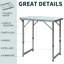 Table de camping pliante 23 po avec hauteur réglable - portable léger pour différentes occasions de camping, pique-nique, garage gris + argent réglable