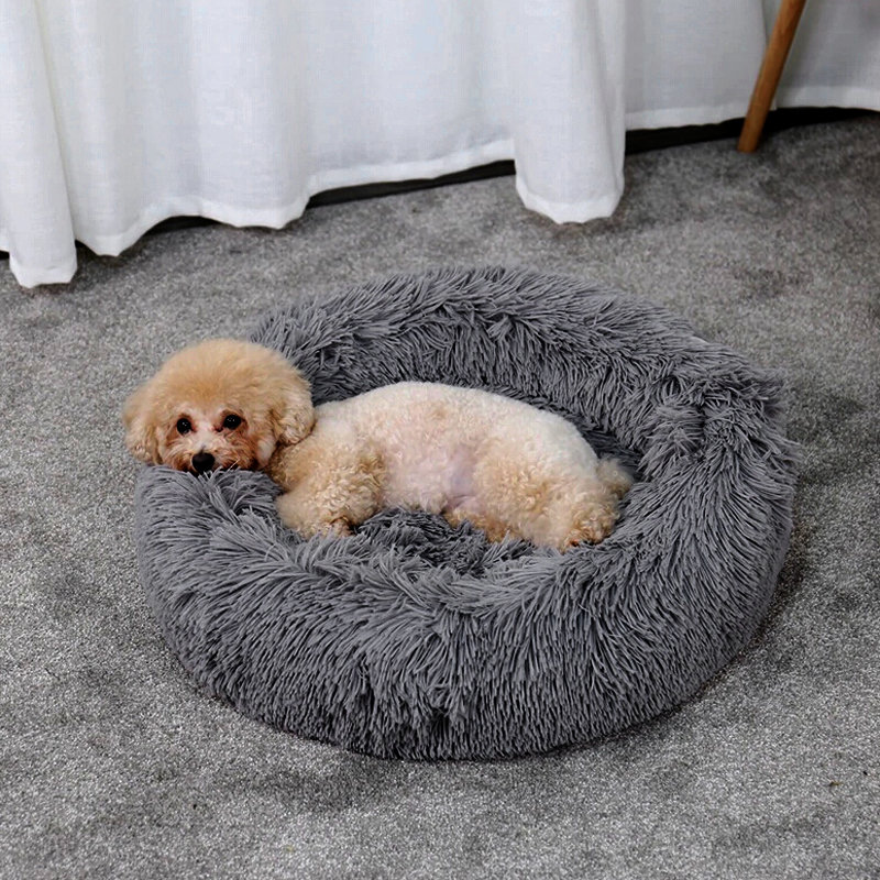 Velvet Bolster Pet Bed