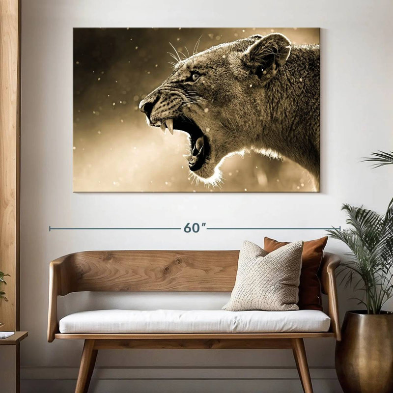 Brampt Enraged Lioness, 34" H x 51" W