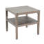 Table d'appoint latérale avec tablette inférieure, plateau carré de 24 pouces, brun naturel