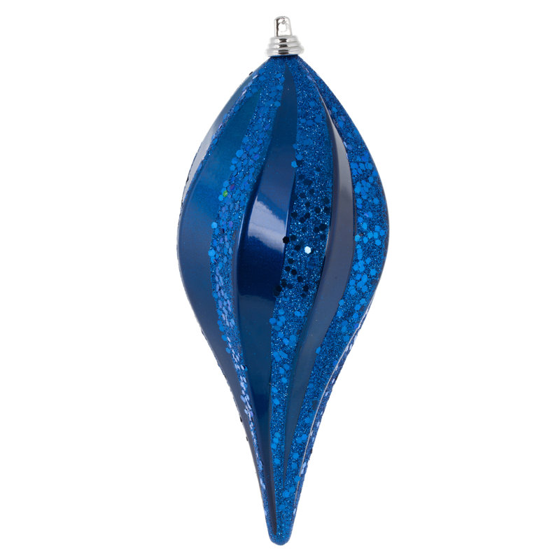 Ornement en forme de bonbon scintillant, H 8 po x l 8 po x P 8 po, Bleu