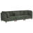 3 - Piece Upholstered Green Corduroy Modular Sectional with Pillow Back and Solid Wood Legs-1349261309