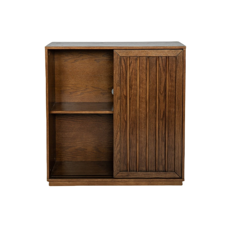 Buffet Mid-Century avec 2 portes coulissantes et garniture en bois massif - Armoire de rangement de 47 po pour le salon / la cuisine / la salle à manger / le vestibule