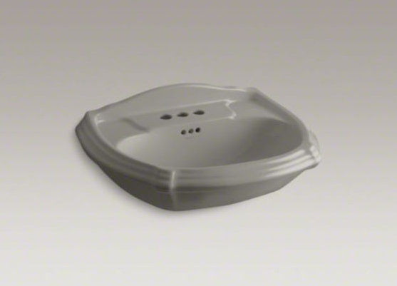 Portrait® Vitreous China U-Shaped Pedestal Bathroom Sink, Cashmere, 4'' Centers