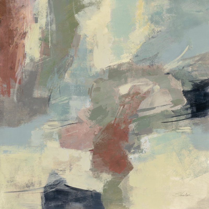 «Farm Field Gray» par Silvia Vassileva, peinture, H 12 po x l 12 po, Toile tendue