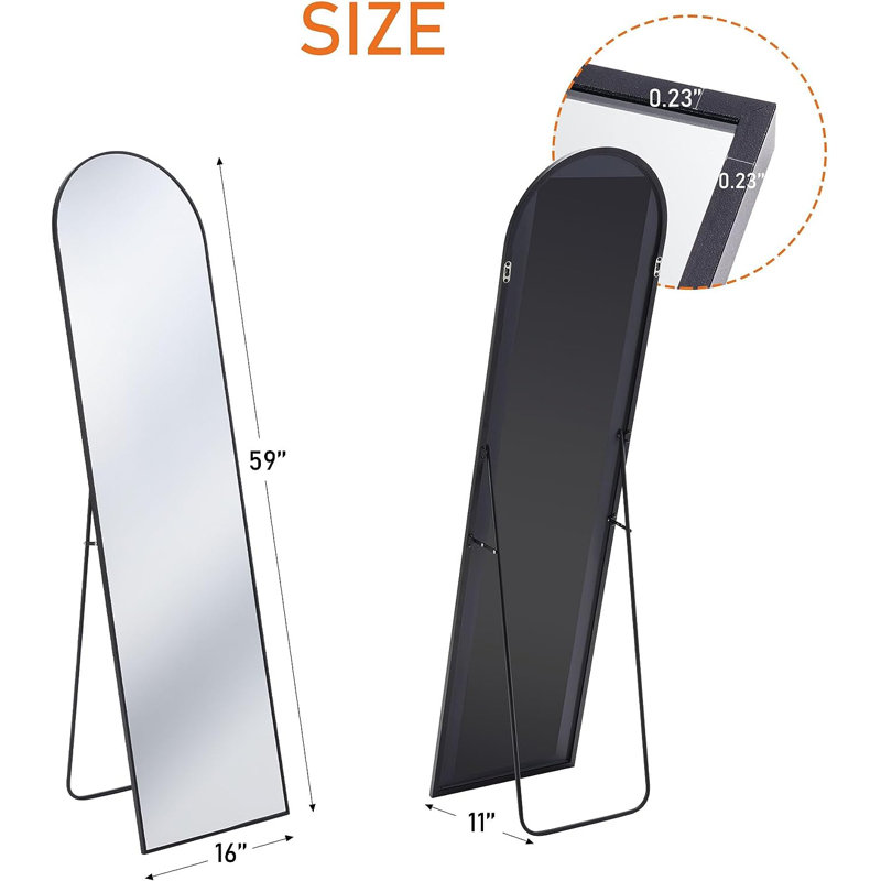 Floor Mirror, Black