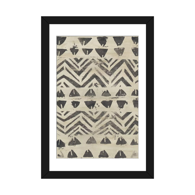 « pattern bazaar i », impression sur toile, Papier d'art encadré noir, Blanc, H 32 po x l 24 po x P 1 po