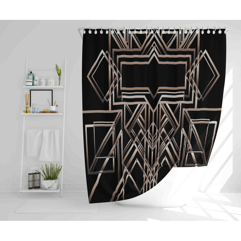 Kalvin 2 Piece Polyester Shower Curtain Set, 168cm H x 168cm W