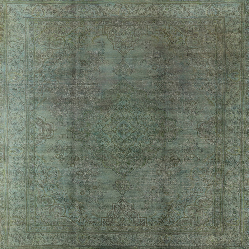 Tapis vert de style oriental, Carré 8 pi