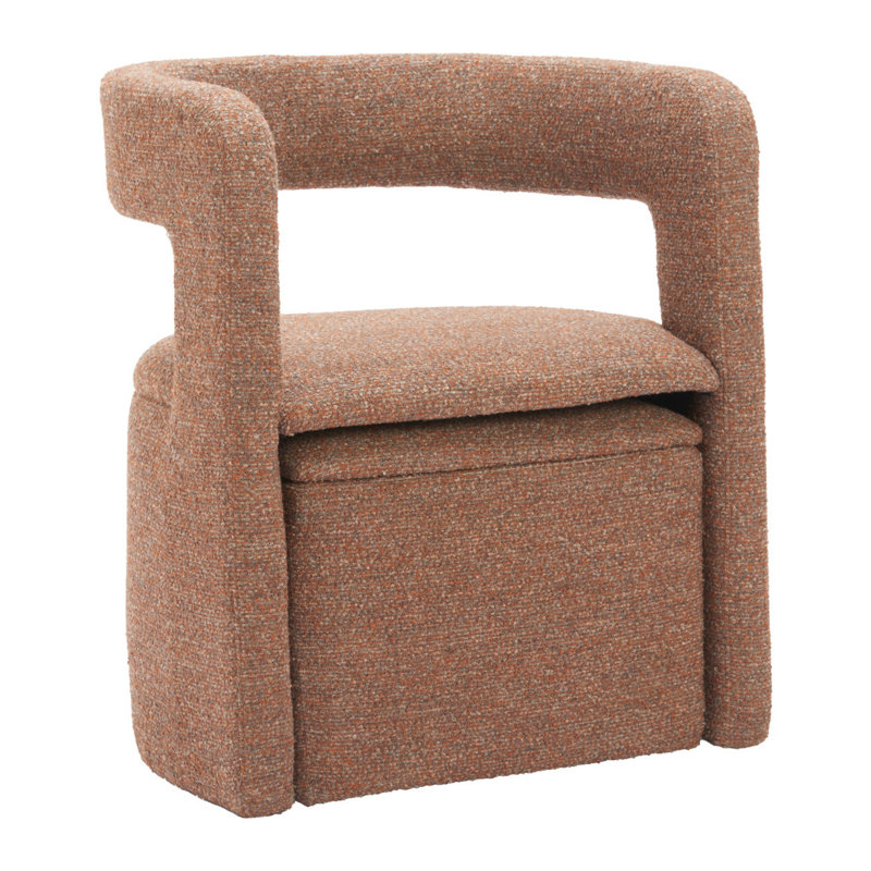  Fauteuil brun rembourré avec repose-pieds