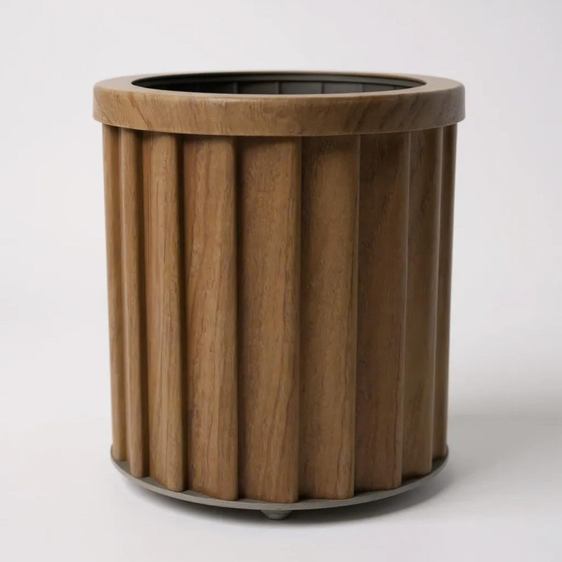 Pot à fleurs rond Strata, 10.38" H x 8.63" W x 8.63" D, Chestnut