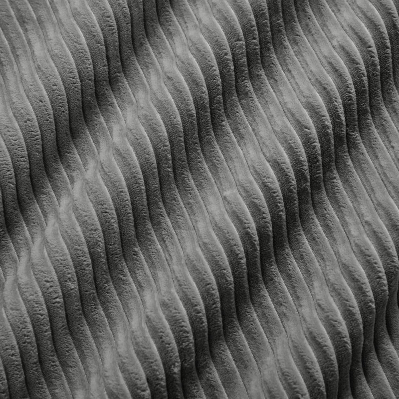 Canapé modulaire en forme de L Boneless en velours côtelé avec repose-pieds, Velours côtelé gris