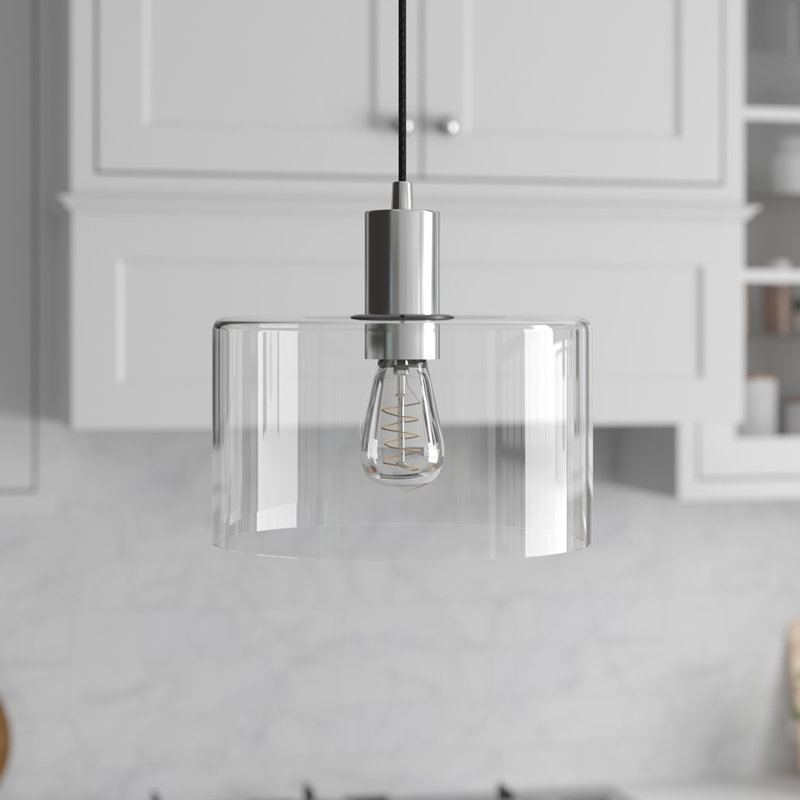 Henri 1 - Light Single Pendant, Polished Nickel, Clear