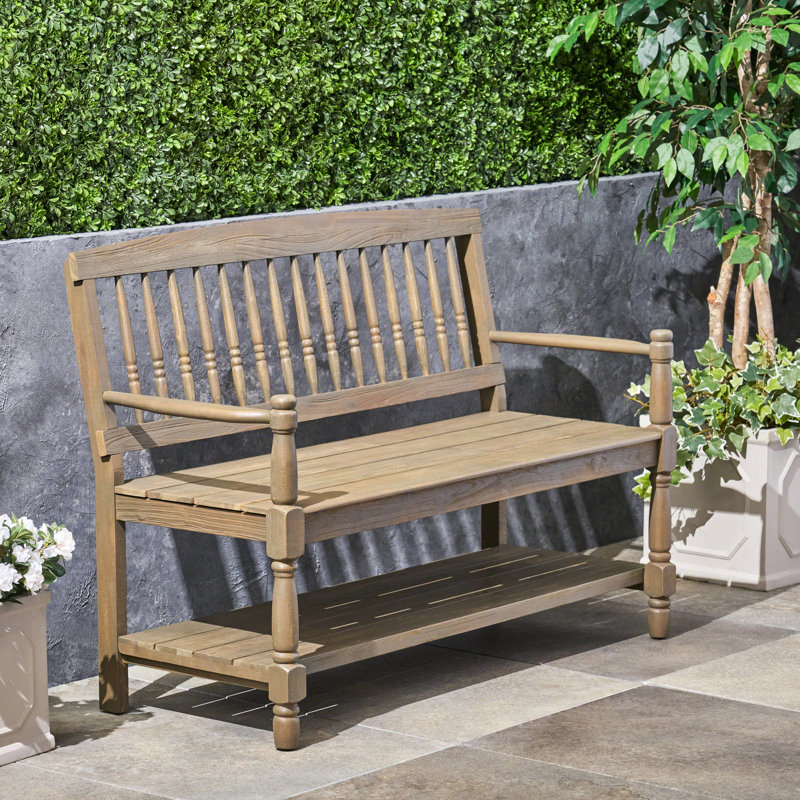 Magnifique banc impérial, bois gris, solution de rangement pratique, gris intemporel, tablette pour organiser