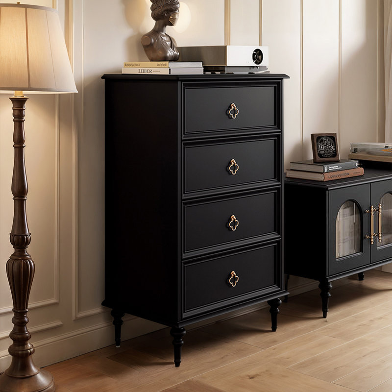 Black Solid Wood Rectangular Dressers & Chests