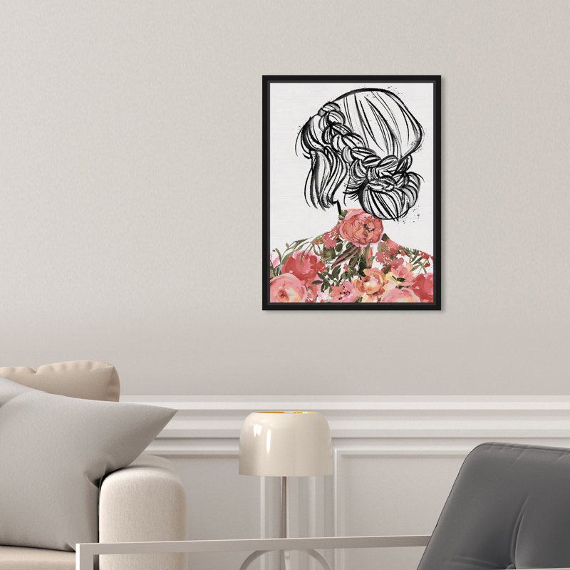 Portraits de printemps - peinture sur toile, Toile avec cadre noir, H 15 po x l 10 po