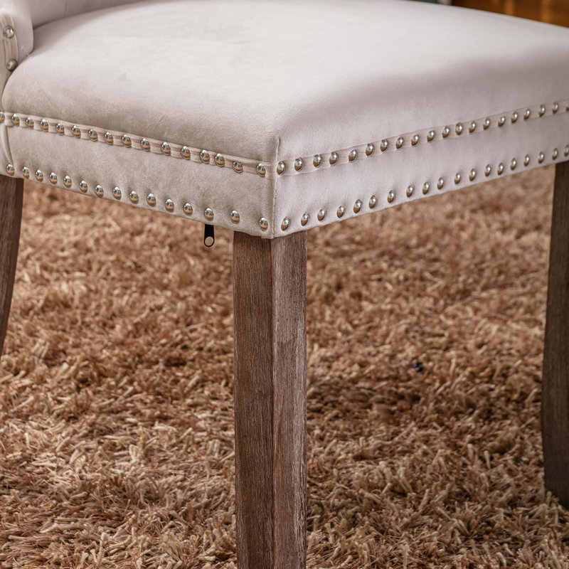 Chaise d'appoint rembourrée Gaudet Fulkerson, Beige, Brun