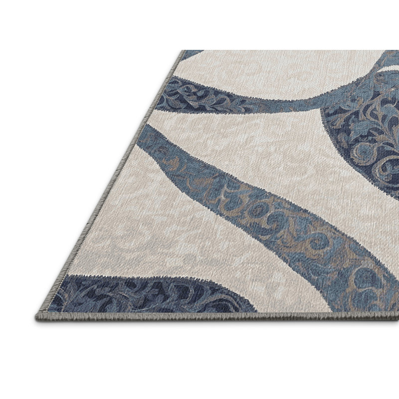 Machine Washable Gray Area Rug, Rectangle 4' x 6'