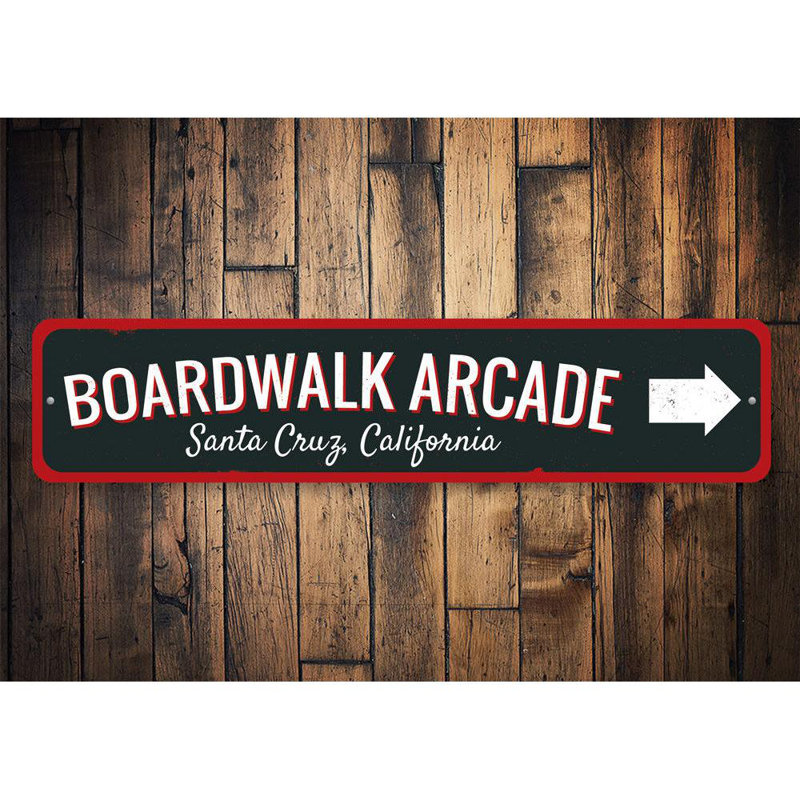 Panneau en aluminium Boardwalk Arcade, H 4 po x l 18 po x P 0,04 po