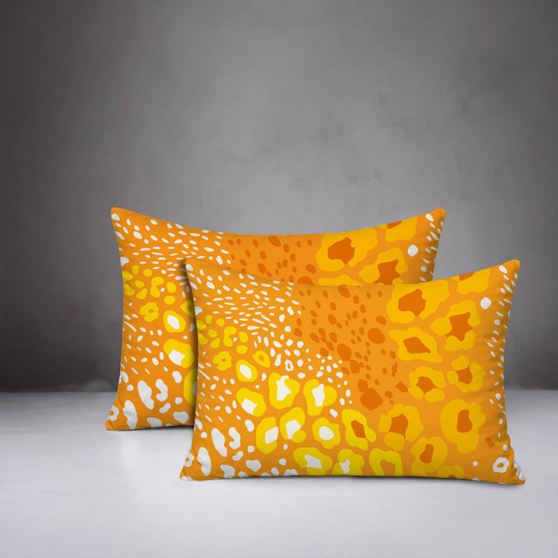 Oreiller réversible intérieur / extérieur Ashly, 25x18, Tangerine