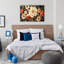Bouquet de fleurs rétro, art mural encadré en bois à l'arrière, 36 x 24