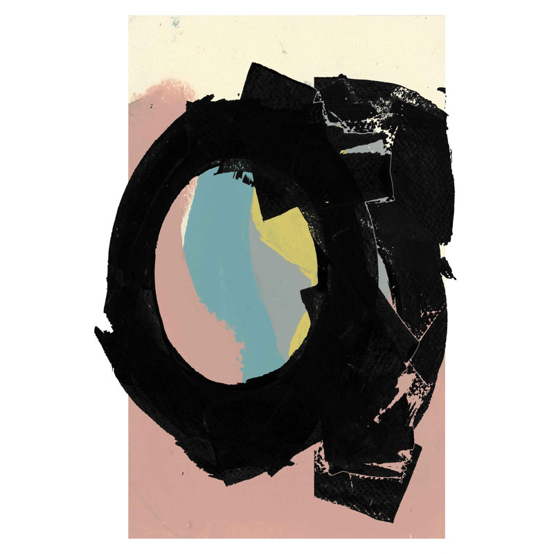 Zen Abstract III - Painting on Canvas, 76cm H x 51cm W, Black Floater Framed