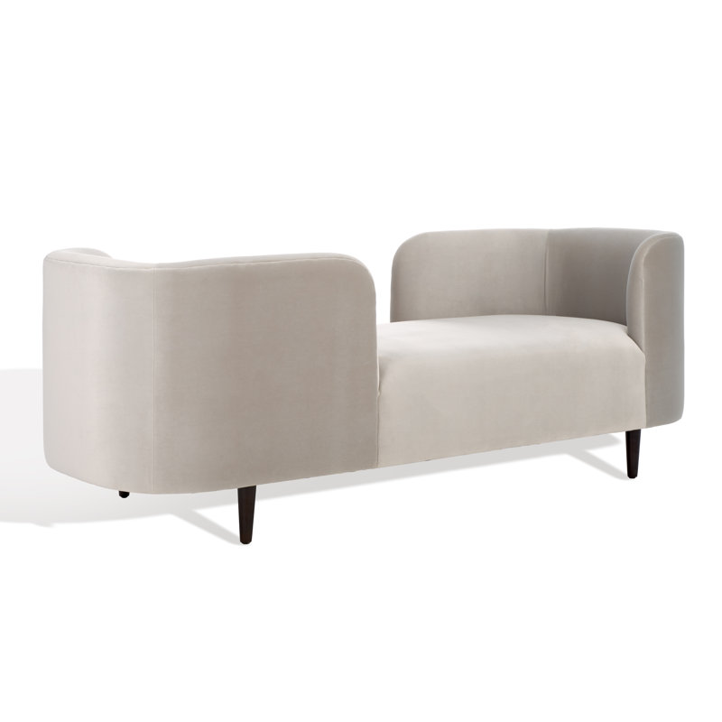 Chaise longue rembourrée Midway, Gris clair