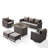 Hansencamp 7 - Person Outdoor Seating Group With 41" Fire Pit With Swivel Glide Chair And Cushions-377868220-377868221