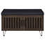 Banc de rangement Art Deco 2 portes avec siège rembourré et amplement d'espace intérieur, parfait pour les vestibules et les salons-1004373899