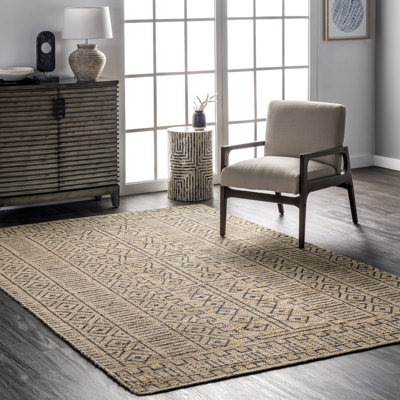 Southwestern Hand Braided Jute Beige Area Rug