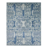 Seeya One-of-a-Kind Rectangle 7'10" X 10'0" New Age Area Rug in Blue