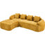 Chenille jaune en forme de L avec éponge à haute élasticité, coussins décoratifs courbés et quatre, couleur douce, stable, petit volume comprimé pour le déplacement, siège mi-doux, s'adapte au mur, à la chambre à coucher