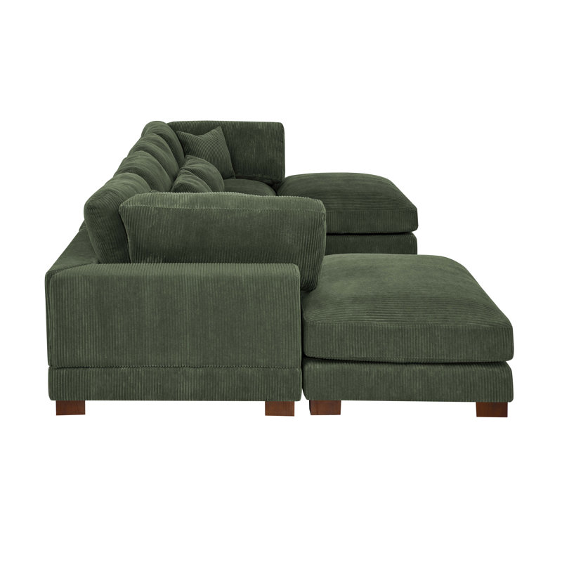 Canapé modulaire réversible de 144 po avec repose-pieds Andreco, Vert forêt
