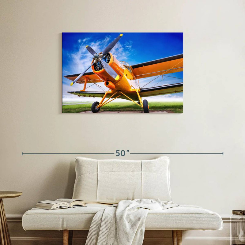 Mehar Orange Airplane, 24" H x 36" W
